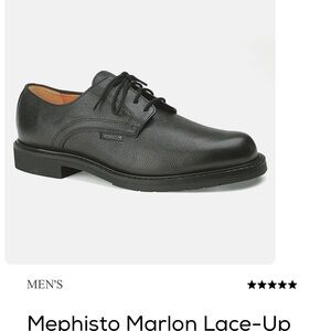 Mephisto Marlon Black Leather Oxfords.